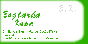 boglarka kope business card